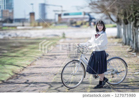 Bicycle and student Bicycle and student 127075980