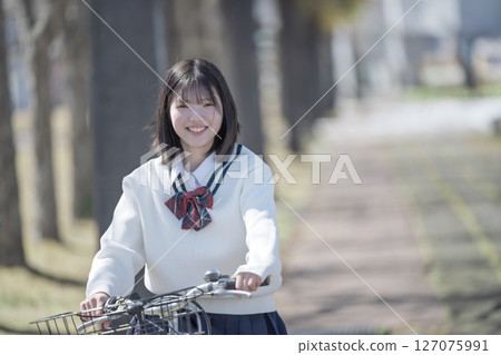 Bicycle and student Bicycle and student 127075991