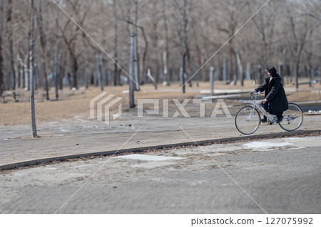 Bicycle and student Bicycle and student 127075992