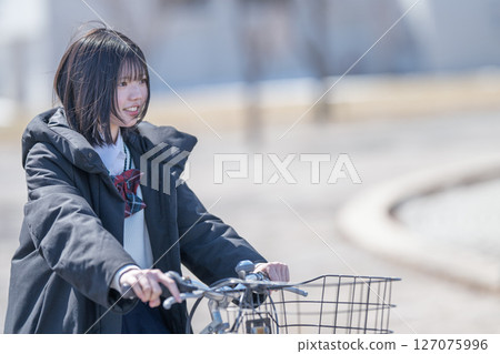 Bicycle and student Bicycle and student 127075996