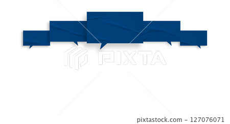 Blue speech bubble crumpled paper isolated on transparent background Blue speech bubble crumpled paper isolated on transparent background 127076071
