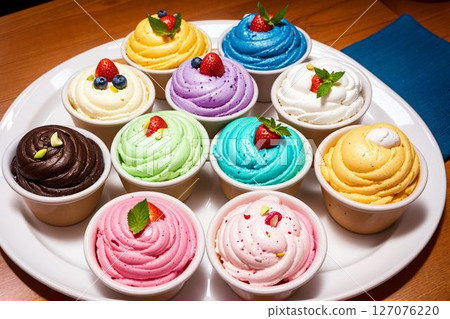 Frosting cupcakes Frosting cupcakes 127076220