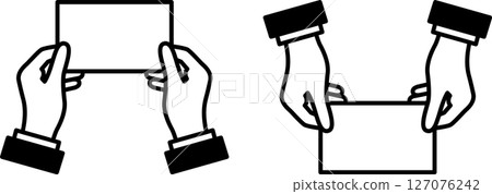 西裝手插畫圖示交換名片 127076242