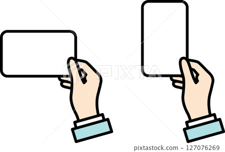 手拿著卡片插圖圖示顏色 手拿著卡片插圖圖示顏色 127076269