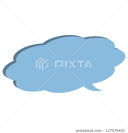 Cloud-shaped pale blue speech bubble Cloud-shaped pale blue speech bubble 127076482