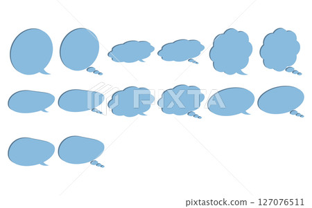 Set of pale blue speech bubbles Set of pale blue speech bubbles 127076511