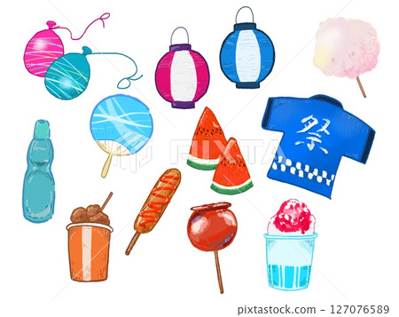 夏季節日插畫集 夏季節日插畫集 127076589