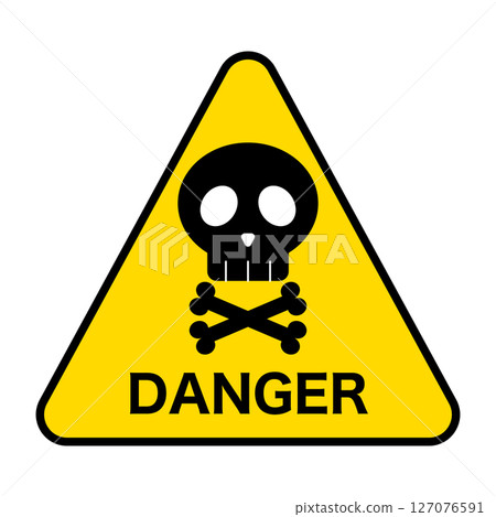Danger skull sign yellow 127076591