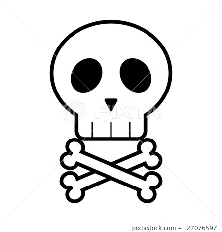 Simple skull mark with bones 127076597