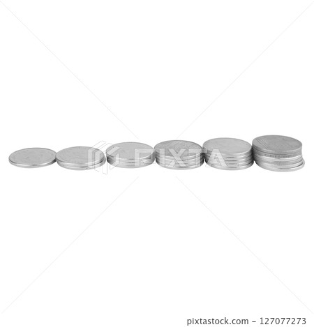 coin growth on white background coin growth on white background 127077273