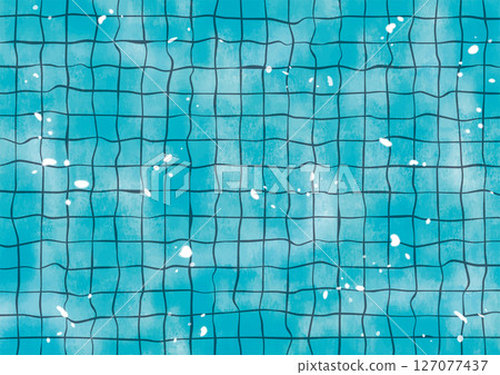 Tile pool ripples water surface watercolor 127077437