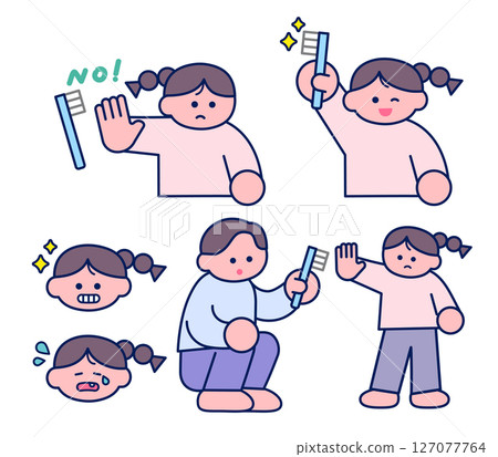 Simple Pop/A girl brushing her teeth Simple Pop/A girl brushing her teeth 127077764