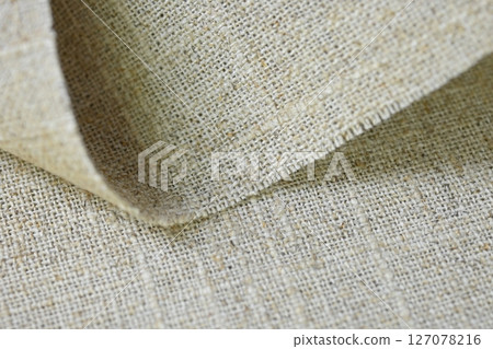 brown hemp viscose natural fabric cloth, sackcloth rough texture of textile fashion 127078216