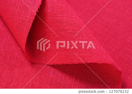red hemp viscose natural fabric cloth color, sackcloth rough texture of textile fashion 127078232