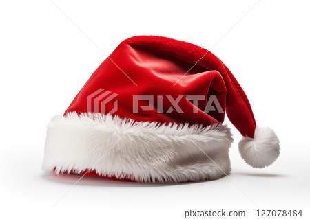 Santa hat. Santa Claus hat isolated on white background. New Year 127078484