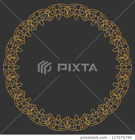 Decorative round frame. Template for decoration, decoration and design, postcards, photos, social networks 127078790