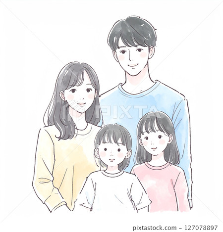 Illustration material for parents and children, families, and couples 127078897