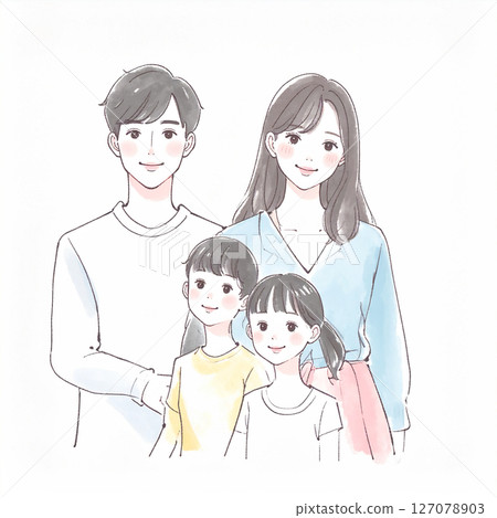 Illustration material for parents and children, families, and couples 127078903
