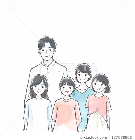 Illustration material for parents and children, families, and couples 127078908
