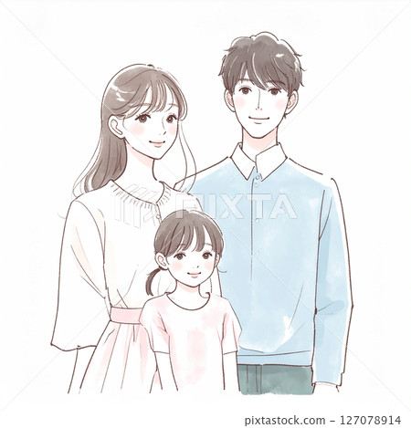 Illustration material for parents and children, families, and couples 127078914