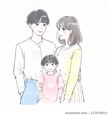 Illustration material for parents and children, families, and couples 127078915