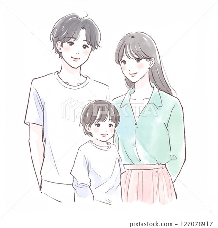 Illustration material for parents and children, families, and couples 127078917