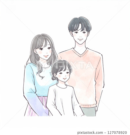 Illustration material for parents and children, families, and couples 127078920