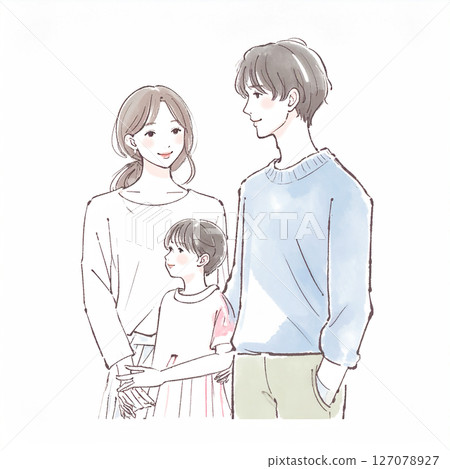 Illustration material for parents and children, families, and couples 127078927