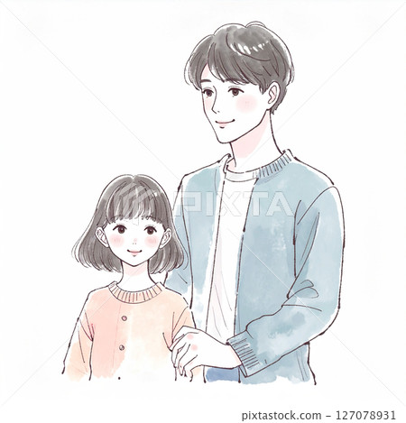 Illustration material for parents and children, families, and couples 127078931