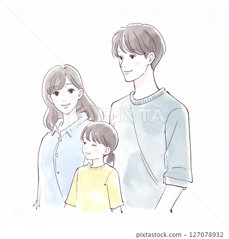 Illustration material for parents and children, families, and couples 127078932