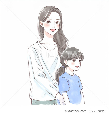 Illustration material for parents and children, families, and couples 127078948