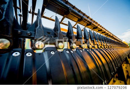 Modern agricultural machinery and equipment. Combine harvester. 127079206