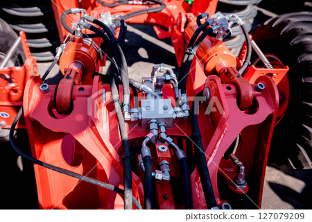 Modern agricultural machinery and equipment. Industrial details. 127079209