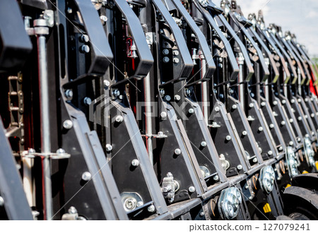 Modern agricultural machinery and equipment. Industrial details. Modern agricultural machinery and equipment. Industrial details. 127079241