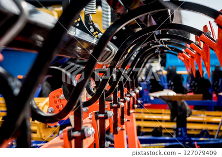 Modern agricultural machinery and equipment. Industrial details. Modern agricultural machinery and equipment. Industrial details. 127079409