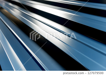 Gray metallic roof tiles background with light pattern. Gray metallic roof tiles background with light pattern. 127079500