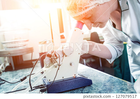 Natural oil quality control. In the industrial laboratory. Natural oil quality control. In the industrial laboratory. 127079517