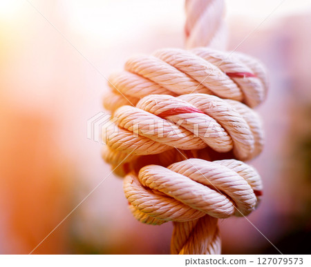 Rope closeup on bloored background. Macro background. Texture Rope closeup on bloored background. Macro background. Texture 127079573