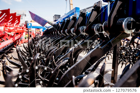 Modern agricultural machinery and equipment. Industrial details. 127079576