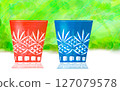 Watercolor cut glass in 2 colors Watercolor cut glass in 2 colors 127079578