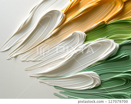 Colorful oil paint brush strokes texture background. Artistic canvas. AI Generated. 127079700