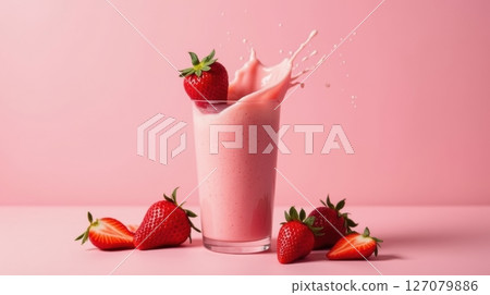 strawberry in glass strawberry in glass 127079886