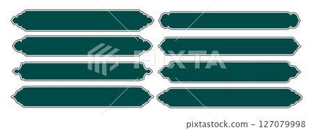 Islamic ribbons for text. Muslim mosque panel shape. Vector illustrations set. Ramadan template. Islamic ribbons for text. Muslim mosque panel shape. Vector illustrations set. Ramadan template. 127079998