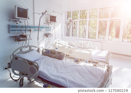 Interior of reanimation room in modern clinic Interior of reanimation room in modern clinic 127080229