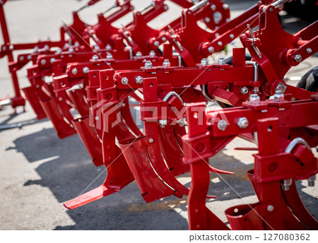 Modern agricultural machinery and equipment. Industrial details. 127080362
