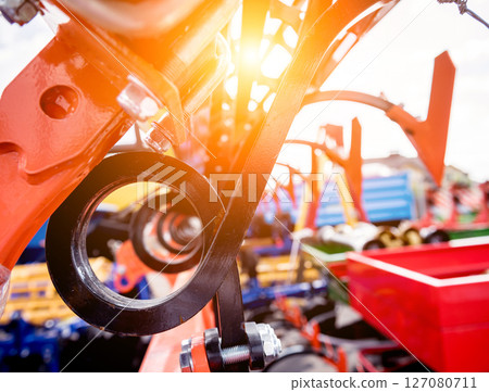 Modern agricultural machinery and equipment. Industrial details. Modern agricultural machinery and equipment. Industrial details. 127080711