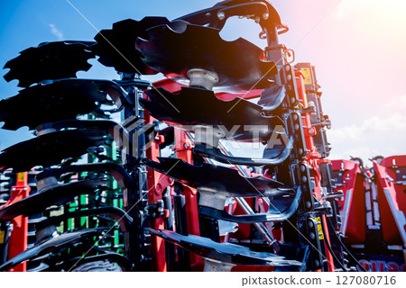 Modern agricultural machinery and equipment. Industrial details. Modern agricultural machinery and equipment. Industrial details. 127080716