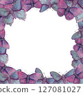butterfly border- frame watercolor 127081027