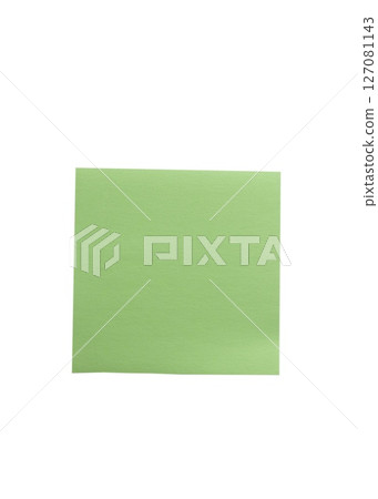 Green sticky note paper isolated on white background 127081143