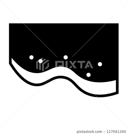 A simple icon of a soft wave with splashes 127081260